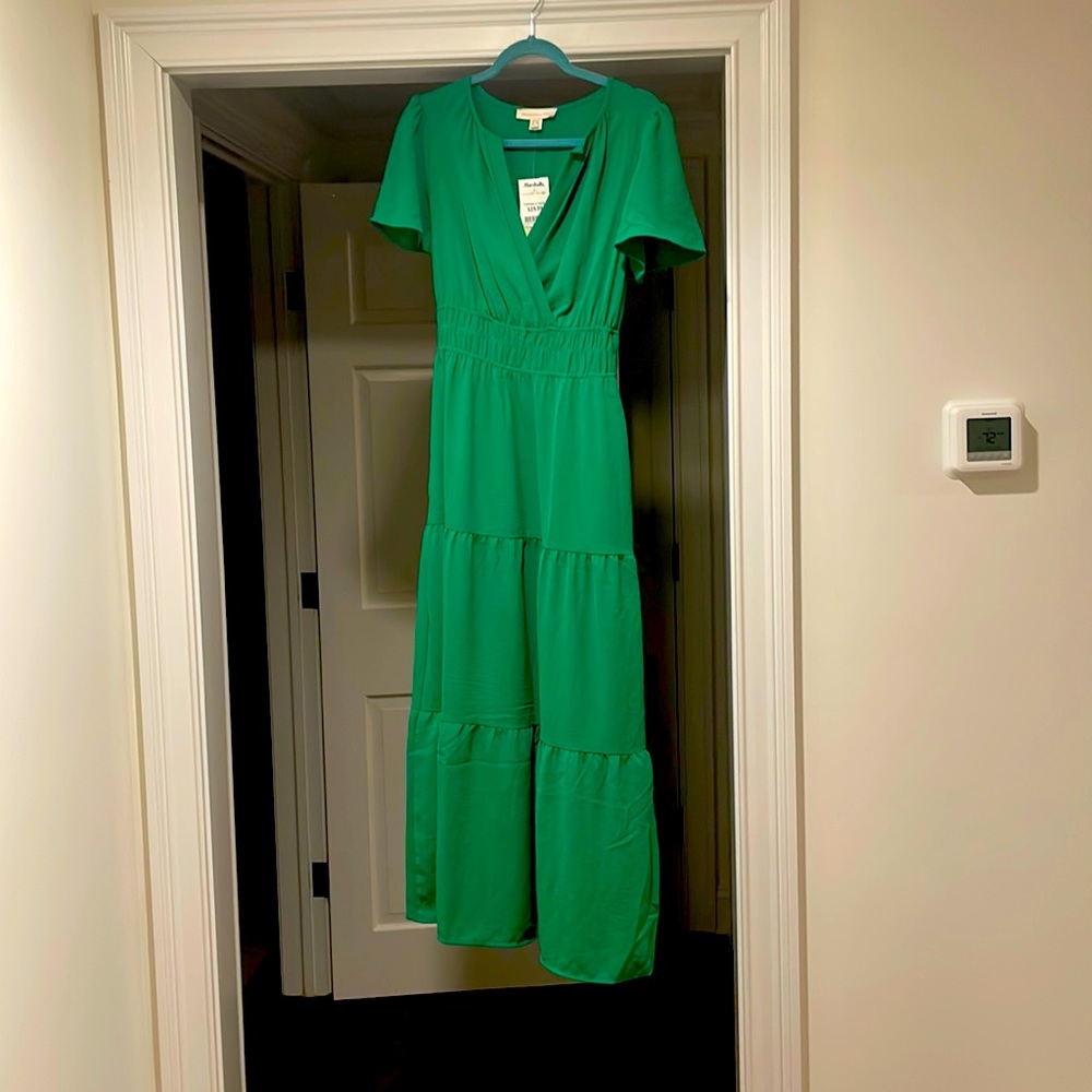 Kelly green maxi dress